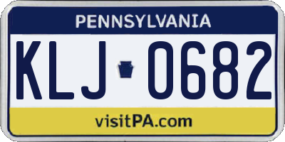 PA license plate KLJ0682