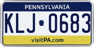 PA license plate KLJ0683