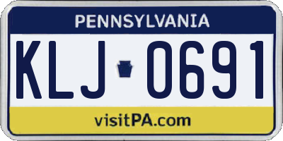 PA license plate KLJ0691