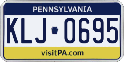 PA license plate KLJ0695