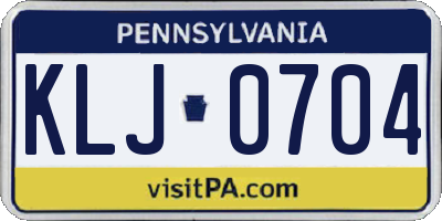 PA license plate KLJ0704
