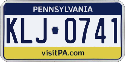 PA license plate KLJ0741