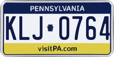 PA license plate KLJ0764
