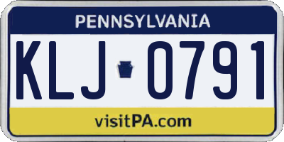 PA license plate KLJ0791