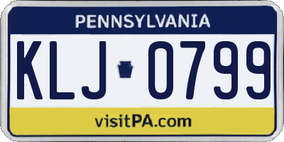 PA license plate KLJ0799