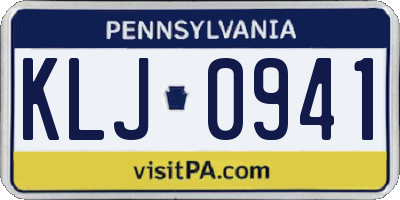 PA license plate KLJ0941