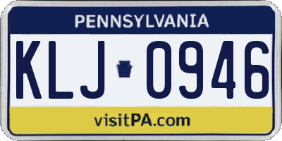 PA license plate KLJ0946
