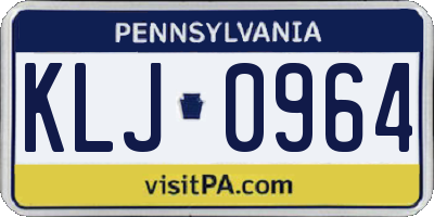 PA license plate KLJ0964