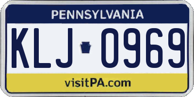 PA license plate KLJ0969