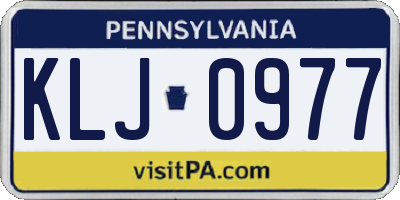 PA license plate KLJ0977