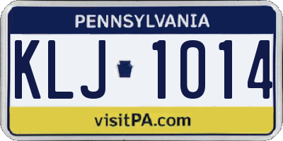 PA license plate KLJ1014