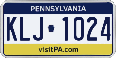PA license plate KLJ1024