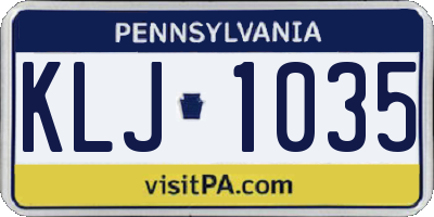 PA license plate KLJ1035