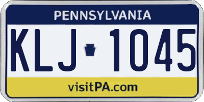 PA license plate KLJ1045
