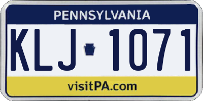 PA license plate KLJ1071