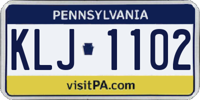 PA license plate KLJ1102