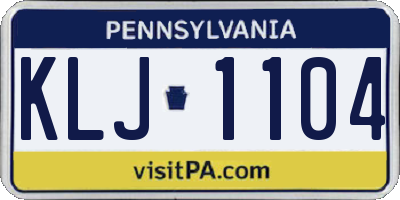 PA license plate KLJ1104