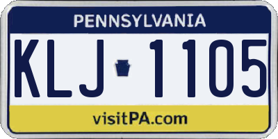 PA license plate KLJ1105
