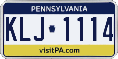 PA license plate KLJ1114