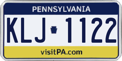 PA license plate KLJ1122