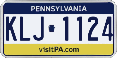 PA license plate KLJ1124