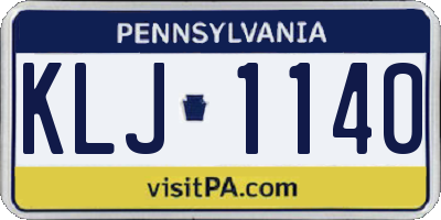 PA license plate KLJ1140