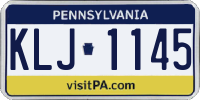 PA license plate KLJ1145