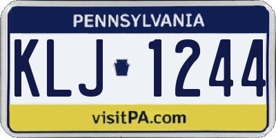 PA license plate KLJ1244