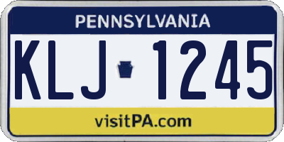 PA license plate KLJ1245