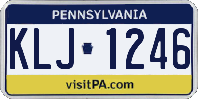 PA license plate KLJ1246