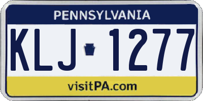 PA license plate KLJ1277