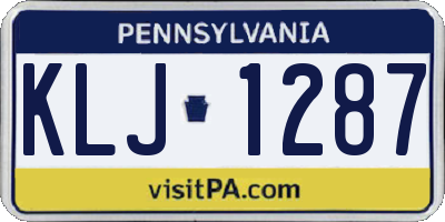 PA license plate KLJ1287