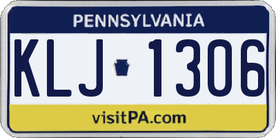 PA license plate KLJ1306