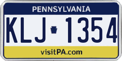 PA license plate KLJ1354
