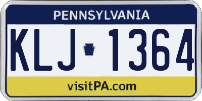 PA license plate KLJ1364