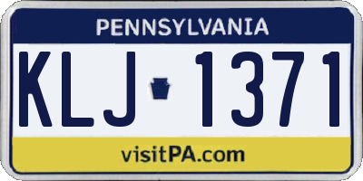 PA license plate KLJ1371