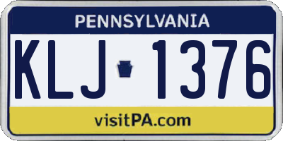 PA license plate KLJ1376