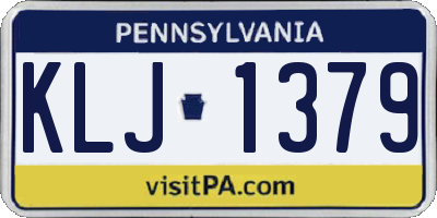 PA license plate KLJ1379