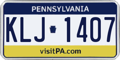 PA license plate KLJ1407