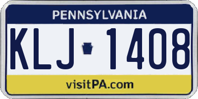 PA license plate KLJ1408