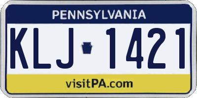 PA license plate KLJ1421