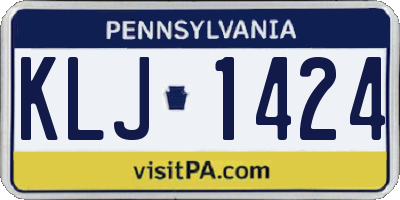 PA license plate KLJ1424