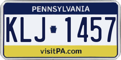 PA license plate KLJ1457