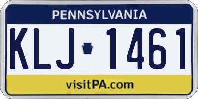 PA license plate KLJ1461
