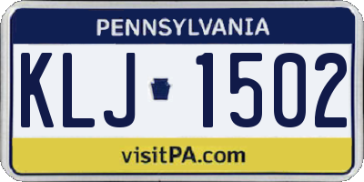 PA license plate KLJ1502