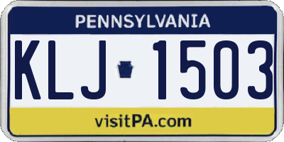 PA license plate KLJ1503