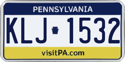 PA license plate KLJ1532