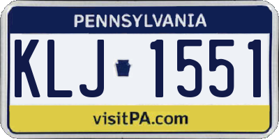 PA license plate KLJ1551