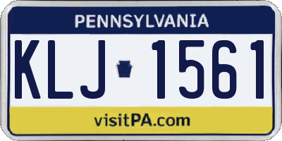 PA license plate KLJ1561