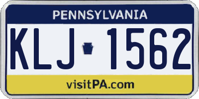 PA license plate KLJ1562